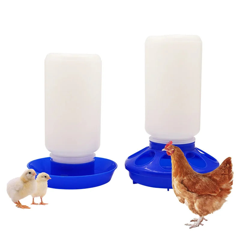 Poultry New Thickened Feeder and Drinker Water Food Dispenser Automatic Chicken Birds Chick Waterer Feeding Bucket Container 1L