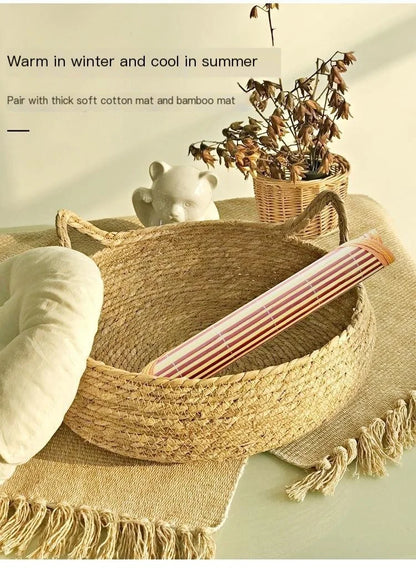 Four Seasons Cat Bed Woven Removable Upholstery Sleeping House Cat Scratch Floor Rattan Washable Cats Pet Products Accessories