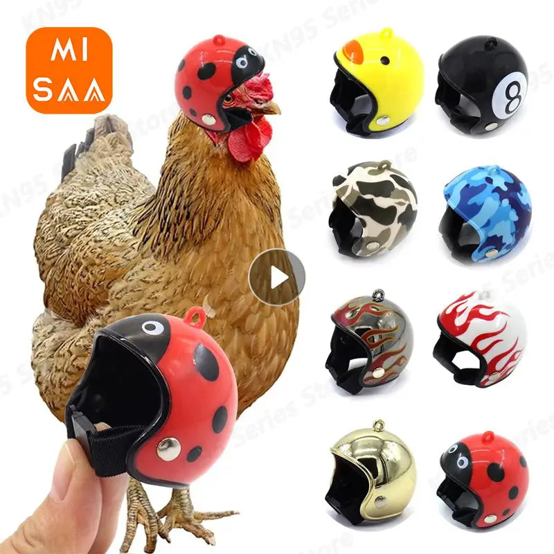 Funny Chicken Helmet Small Bird Duck Quail Hard Hat Headgear Prevent The Chicken From Smash Protect For Hens Head Pet Supplies