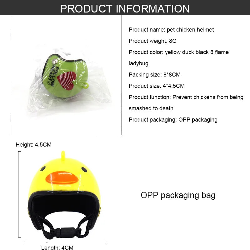 Funny Chicken Helmet Small Bird Duck Quail Hard Hat Headgear Prevent The Chicken From Smash Protect For Hens Head Pet Supplies