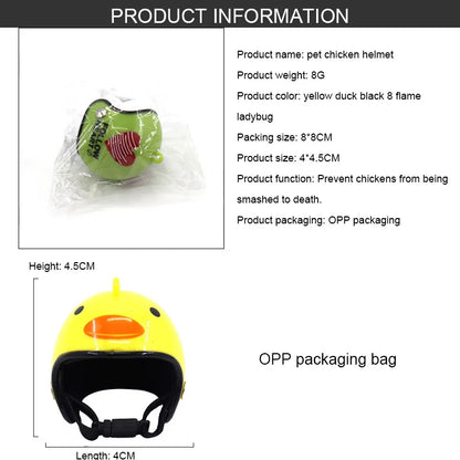 Funny Chicken Helmet Small Bird Duck Quail Hard Hat Headgear Prevent The Chicken From Smash Protect For Hens Head Pet Supplies