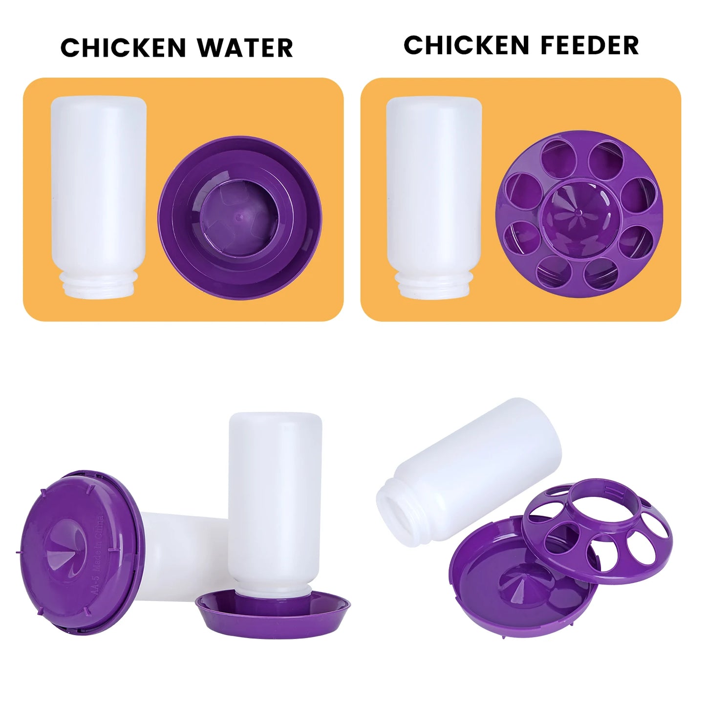 1L Chicken Feeder Bucket Water Fountain Automatic Chick Drinker Bucket Drinking Quail drinking Bird equipment Waterer