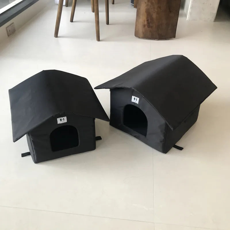 Winter Warm Waterproof Outdoor Pet House Cat Nest Dog Nest Tent Cabin Pet Bed Tent Cat Kennel Portable Travel Nest Pet Carrier F