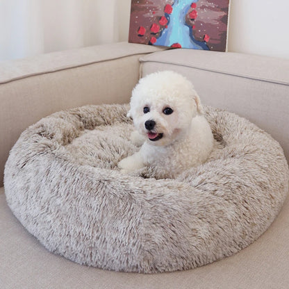 40-90cm Fluffy Dog Bed For Large Round Dog Bed Super Soft Cat House Plush Cat Nest Winter Warm Dog Pet Bed