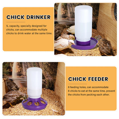 1L Chicken Feeder Bucket Water Fountain Automatic Chick Drinker Bucket Drinking Quail drinking Bird equipment Waterer