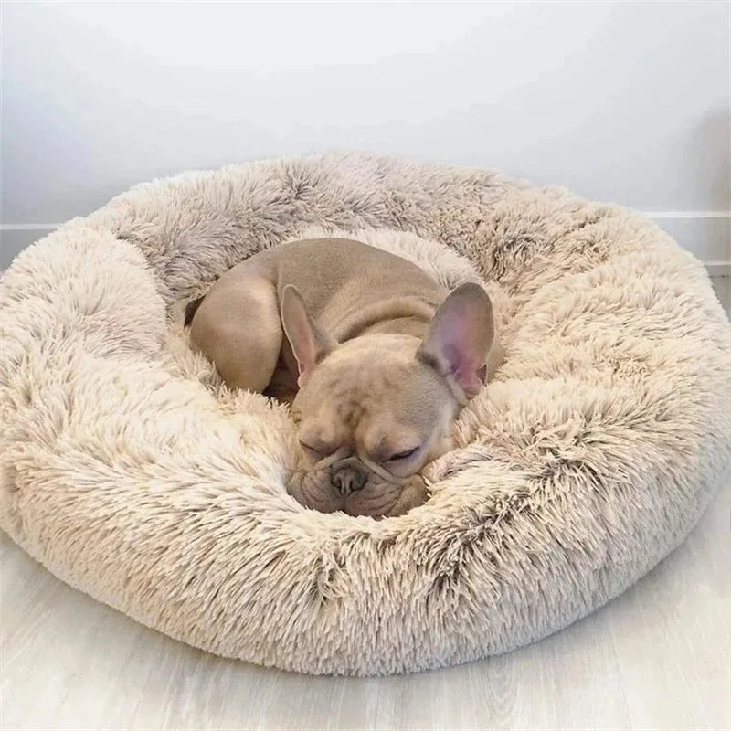 40-90cm Fluffy Dog Bed For Large Round Dog Bed Super Soft Cat House Plush Cat Nest Winter Warm Dog Pet Bed