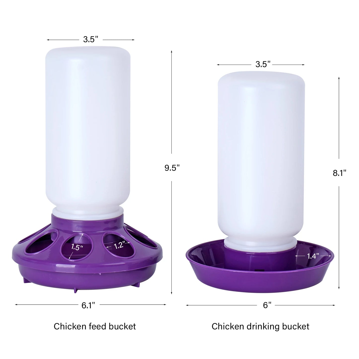 1L Chicken Feeder Bucket Water Fountain Automatic Chick Drinker Bucket Drinking Quail drinking Bird equipment Waterer