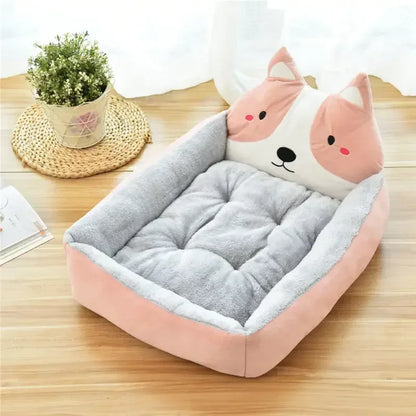 Hot Sale Teddy Cartoon Pet Soft Dog Bed House Winter Warming Large Dog House Warm Cat Nest Pet Bed Dog Mattress Pet Supplies