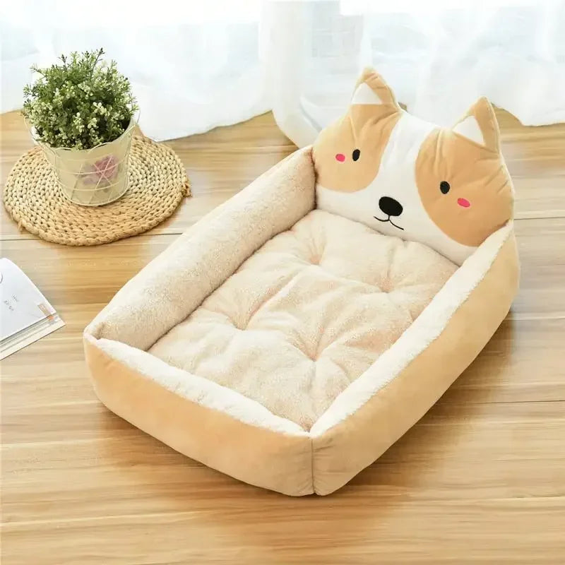 Hot Sale Teddy Cartoon Pet Soft Dog Bed House Winter Warming Large Dog House Warm Cat Nest Pet Bed Dog Mattress Pet Supplies