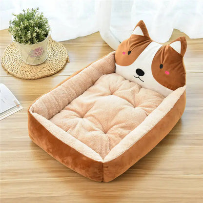 Hot Sale Teddy Cartoon Pet Soft Dog Bed House Winter Warming Large Dog House Warm Cat Nest Pet Bed Dog Mattress Pet Supplies