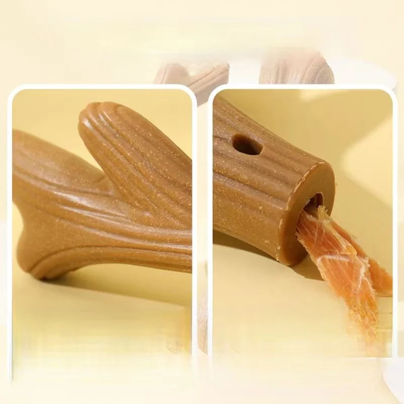 Bite Resistant Pet Dog Chew Toys Molar Teeth Clean Stick Interesting Pine Wood Cute Bone Shape Durable Pet Accessories