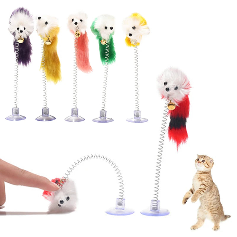 Funny Kitten Cat Teaser Interactive Toy Rod with Bell and Feather Toys for Cats Teaser Interactive Toy Rod Pet Cats Toys Stick