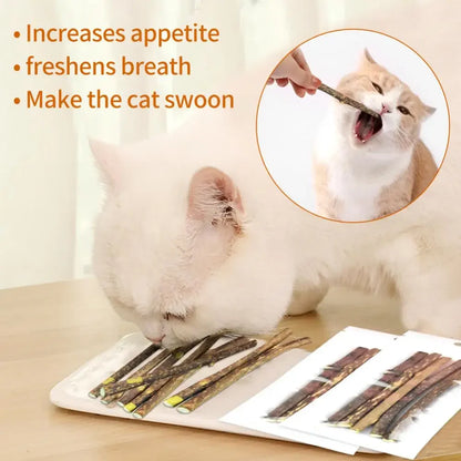 15pcs/lot Natural Matatabi Pet Cat Snacks Sticks Cleaning Tooth Catnip Cat Toys Actinidia Silvervine Pet Toy For Cats Cat Toys